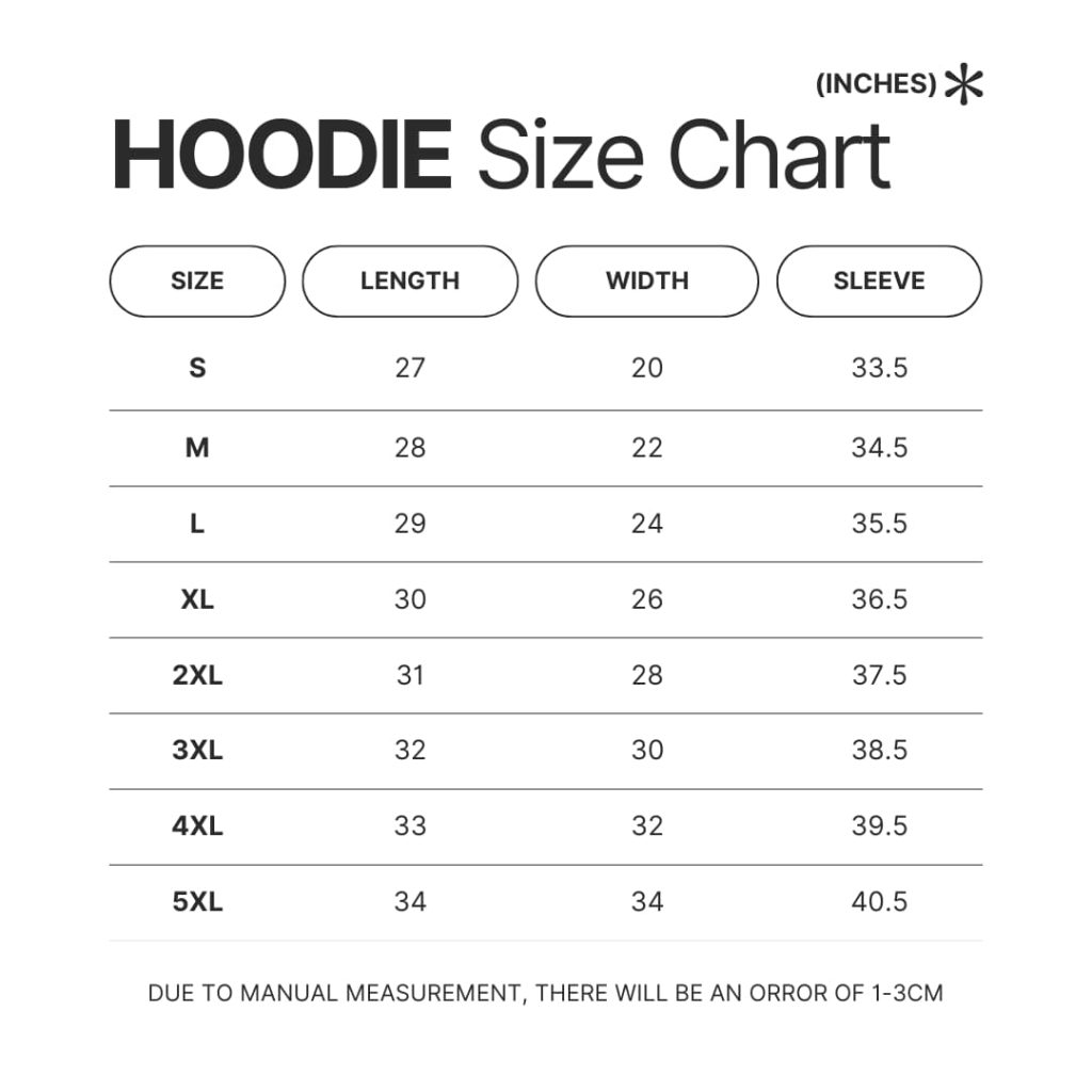 Hoodie Size Chart - Drake Shop