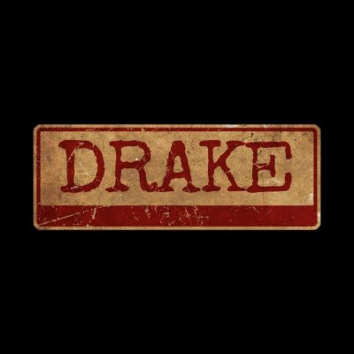 Aliska Text Red Gold Retro Drake Tapestry Official Drake Merch