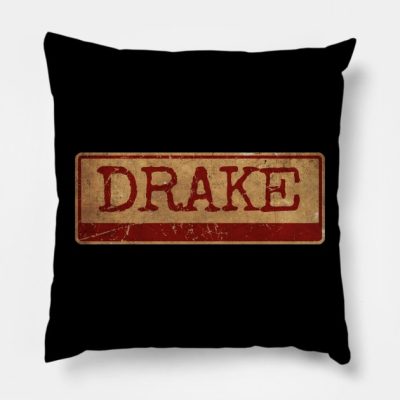 Aliska Text Red Gold Retro Drake Throw Pillow Official Drake Merch