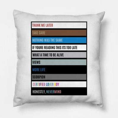 Drake Albums And Mixtapes 2010 2022 Throw Pillow Official Drake Merch