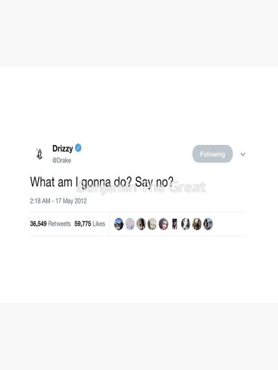 Drake - "What Am I Gonna Do? Say No?" Tweet Tapestry Official Drake Merch