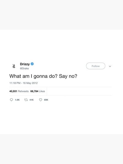 Drake - "What Am I Gonna Do? Say No?" Tweet Tapestry Official Drake Merch