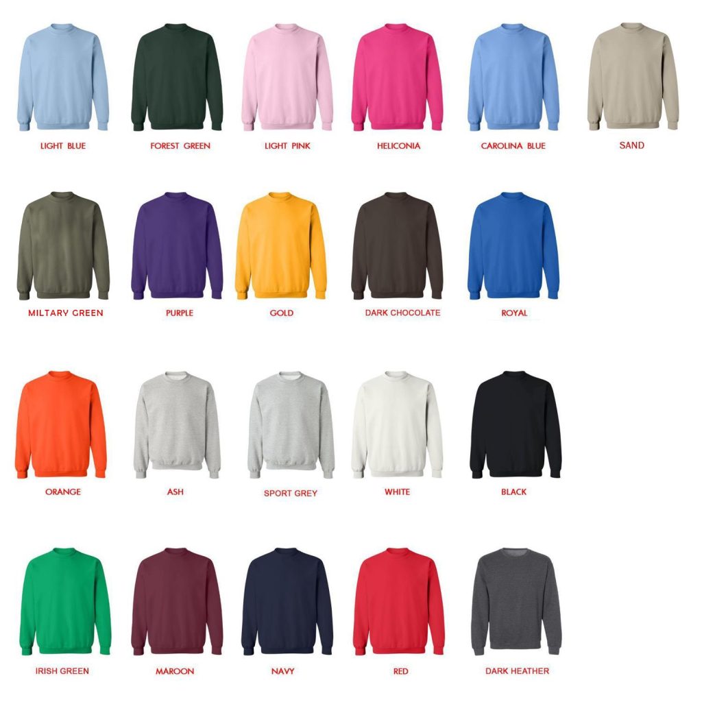 sweatshirt color chart - Drake Shop